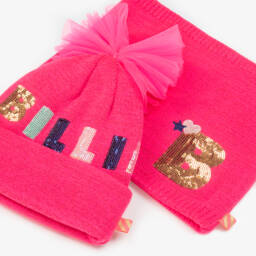 Billieblush-Girls Vibrant Pink Knit Hat Set | Childrensalon Outlet