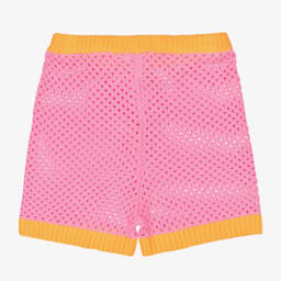 Billieblush-شورت محبوك وردي زاهي للبنات | Childrensalon Outlet