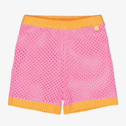Billieblush-شورت محبوك وردي زاهي للبنات | Childrensalon Outlet