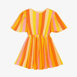 Billieblush-Girls Vibrant Striped Crêpe Frock | Childrensalon Outlet