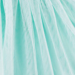 Billieblush-فستان جيرسي وتول لون أبيض وأزرق فاتح | Childrensalon Outlet