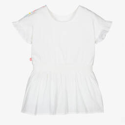 Billieblush-Girls White Cotton Butterfly Playsuit | Childrensalon Outlet