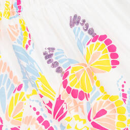 Billieblush-Girls White Cotton Butterfly Skirt | Childrensalon Outlet
