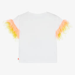 Billieblush-Girls White Cotton Butterfly T-Shirt | Childrensalon Outlet