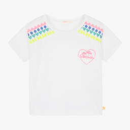 Billieblush-Футболка из белого хлопка с вышивкой для девочек | Childrensalon Outlet