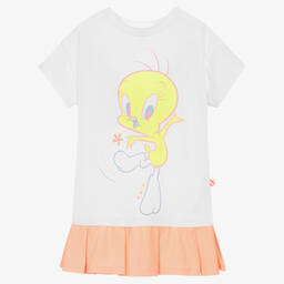 Billieblush-Girls White Cotton Looney Tunes Dress | Childrensalon Outlet