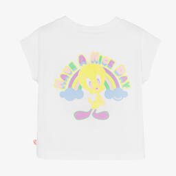 Billieblush-Белая хлопковая футболка Looney Tunes | Childrensalon Outlet