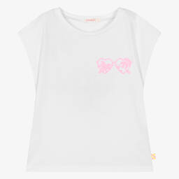 Billieblush-Girls White Cotton Seaside Print T-Shirt | Childrensalon Outlet