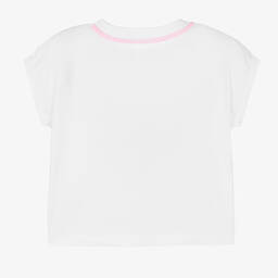 Billieblush-Girls White Cotton Sequin T-Shirt | Childrensalon Outlet