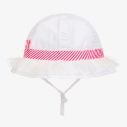 Billieblush-Girls White Cotton Sun Hat | Childrensalon Outlet