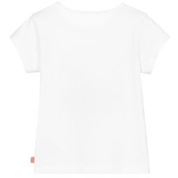 Billieblush-Girls White Cotton T-Shirt | Childrensalon Outlet