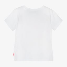 Billieblush-Girls White Cotton T-Shirt | Childrensalon Outlet