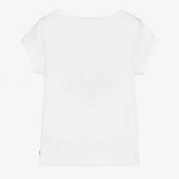 Billieblush-Girls White Cotton T-Shirt | Childrensalon Outlet