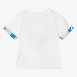 Billieblush-Girls White Cotton T-Shirt | Childrensalon Outlet