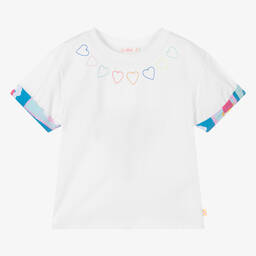 Billieblush-Girls White Cotton T-Shirt | Childrensalon Outlet