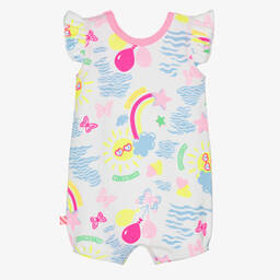Billieblush-Girls White Cotton Towelling Playsuit | Childrensalon Outlet