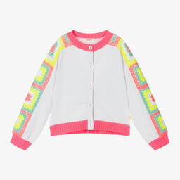 Billieblush-Girls White & Crochet Detail Cardigan | Childrensalon Outlet