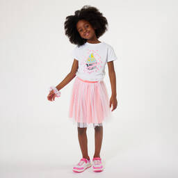 Billieblush-Girls White Cupcake Cotton T-Shirt | Childrensalon Outlet
