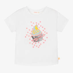 Billieblush-Girls White Cupcake Cotton T-Shirt | Childrensalon Outlet