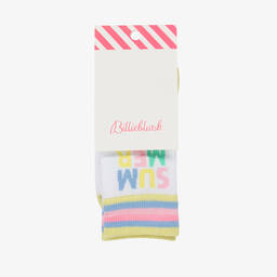 Billieblush-Girls White & Gold Trim Summer Socks | Childrensalon Outlet
