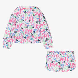 Billieblush-Girls White Graffiti Tracksuit | Childrensalon Outlet
