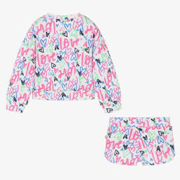 Billieblush-Girls White Graffiti Tracksuit | Childrensalon Outlet