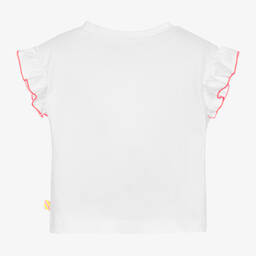 Billieblush-Girls White Organic Cotton T-Shirt | Childrensalon Outlet