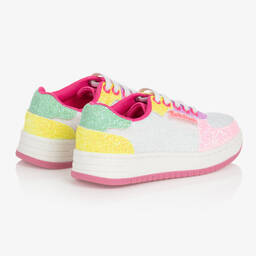 Billieblush-Girls White & Pink Glitter Trainers | Childrensalon Outlet