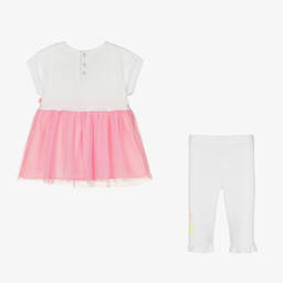 Billieblush-Бело-розовое платье из тюля и легинсы | Childrensalon Outlet