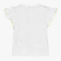 Billieblush-تيشيرت قطن جيرسي لون أبيض للبنات | Childrensalon Outlet