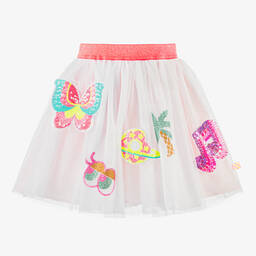 Billieblush-Girls White Sequin & Glitter Tulle Skirt | Childrensalon Outlet