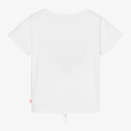 Billieblush-Girls White Tie Knot T-Shirt | Childrensalon Outlet