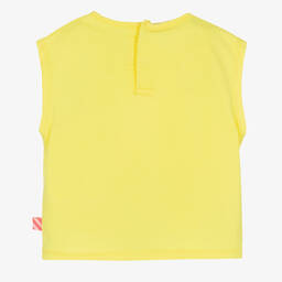 Billieblush-Girls Yellow Beaded Cotton T-Shirt | Childrensalon Outlet