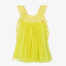 Billieblush-Girls Yellow Frilled Tulle Dress | Childrensalon Outlet