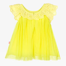 Billieblush-Желтое платье из тюля с рюшами | Childrensalon Outlet