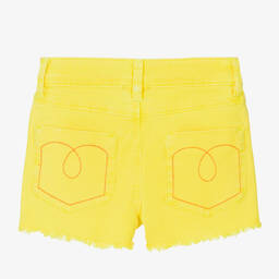 Billieblush-شورت قطن تويل مزين بترتر لون أصفر للبنات | Childrensalon Outlet