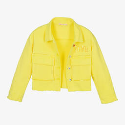 Billieblush-Желтая куртка из саржи с пайетками | Childrensalon Outlet