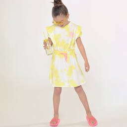 Billieblush-Желтое хлопковое платье с эффектом тай-дай | Childrensalon Outlet