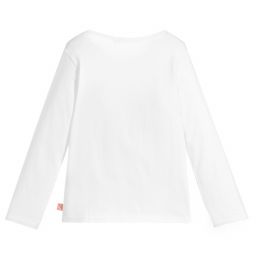 Billieblush-Ivory Cotton Heart Skater Top | Childrensalon Outlet