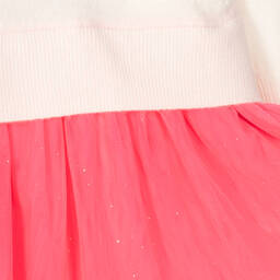 Billieblush-Ivory & Neon Pink Tulle Dress | Childrensalon Outlet