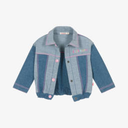 Billieblush-Little Girls Embellished Denim Coat | Childrensalon Outlet