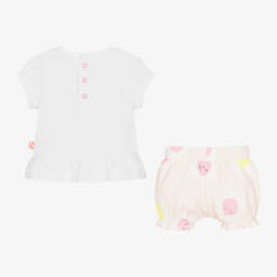 Billieblush-Little Ladies White & Pink Shorts Ensemble | Childrensalon Outlet