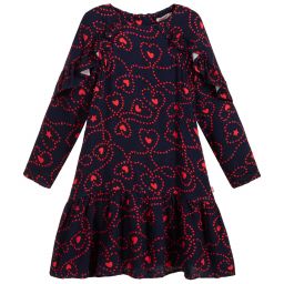 Billieblush-Navy Blue & Red Viscose Dress | Childrensalon Outlet