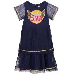 Billieblush-Navy Blue Tulle Dress | Childrensalon Outlet