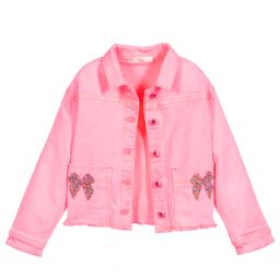 bright pink denim jacket