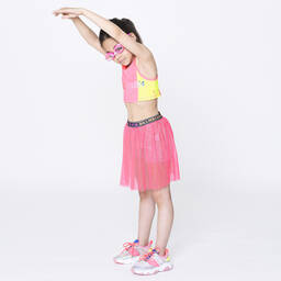 Billieblush-Neon Pink & Yellow Cropped Top | Childrensalon Outlet