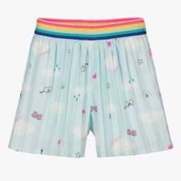 Billieblush-Pale Blue Cloud Satin Shorts | Childrensalon Outlet