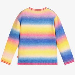 Billieblush-كنزة أكريليك محبوك بطبعة قوس قزح للبنات | Childrensalon Outlet