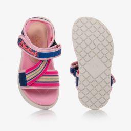 Billieblush-Розово-голубые сандалии с блестками | Childrensalon Outlet