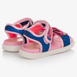 Billieblush-Розово-голубые сандалии с блестками | Childrensalon Outlet